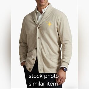 Brooks Brothers Men's Cotton Linen Beige Cardigan size XXL Academia Grandpa Lux